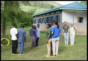 Cast members Kathy Lehnhardt and Dr. Tammie Bettinger trained staff at the Kalinzu Forest Reserve Uganda