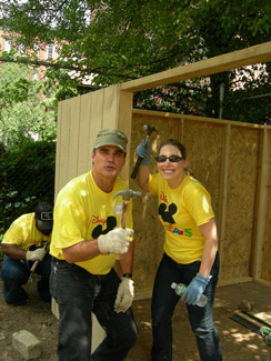 ESPN Zone Employees are busy building at the 5th Street Children's Garden Summer 2006