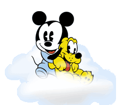 Baby Mickey and Pluto