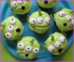 Green Alien Cupcakes