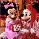Mickey and Minnie share the holiday spirit.