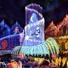 An artist's rendering shows the spectacular effects of World of Color.