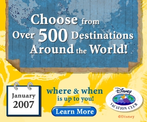 Choose from over 500 destinations around the world!  Disney vacation Club.