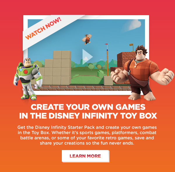 Create your own games in the Disney Infinity Toy Box