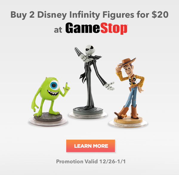 GameStop - Buy 2 Disney Infinity Figures for $20 until January 1