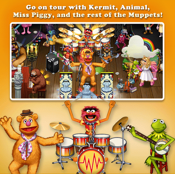 Unlock over 20 well-known Muppets!, Perform on unique stages!