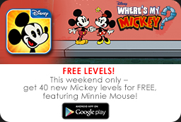 This weekend only – get 40 new Mickey levels for FREE, featuring Minnie Mouse!