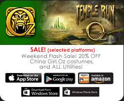 Weekend Flash Sale! 20% OFF  China Girl,Oz costumes, and ALL Utilities!
