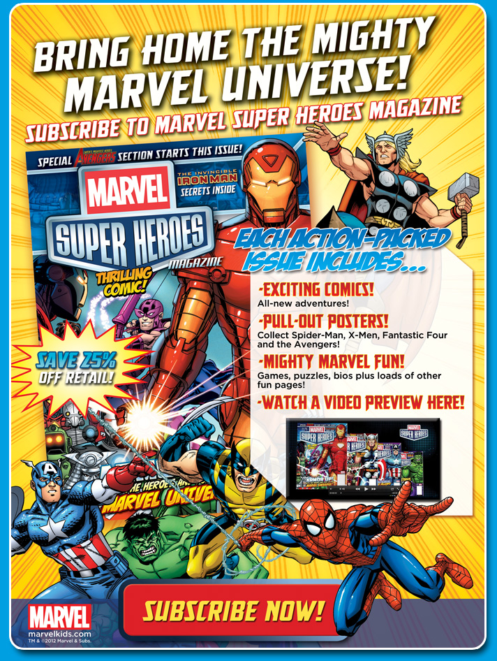 subscribe to Marvel Super Heros Magazine