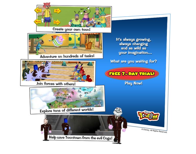 Free pass to Disney's Toontown Online!