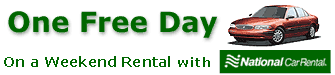 One Free Day on a Weekend Rental with National