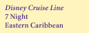 Disney Cruise Line 7 night Eastern Caribbean