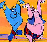 Genie and a dancing rhino